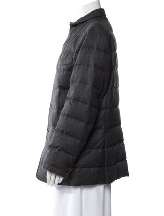 Moncler Wool Plaid Print Jacket