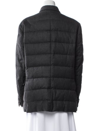 Moncler Wool Plaid Print Jacket