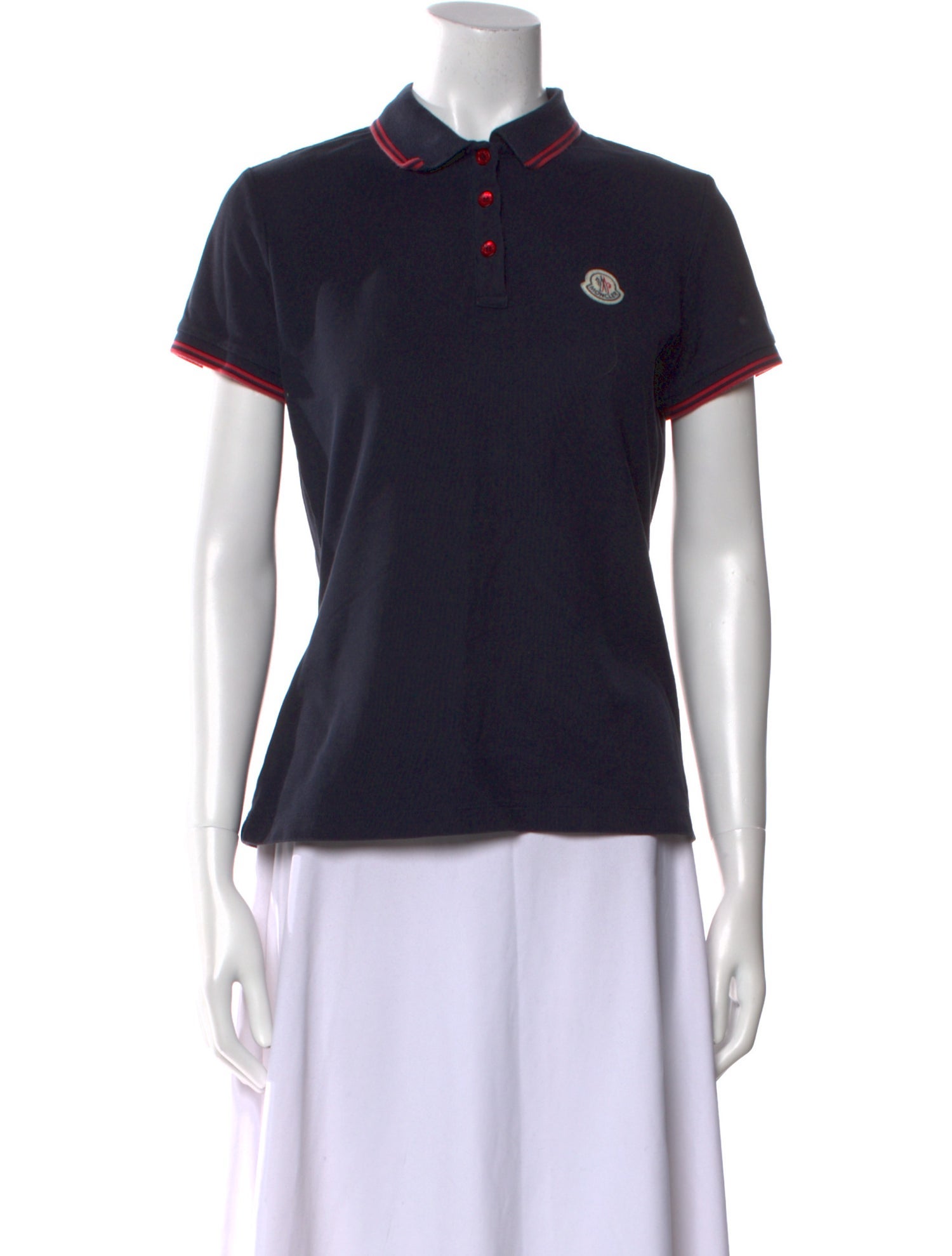 Moncler Mock Neck Short Sleeve Polo