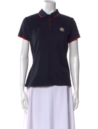 Moncler Mock Neck Short Sleeve Polo