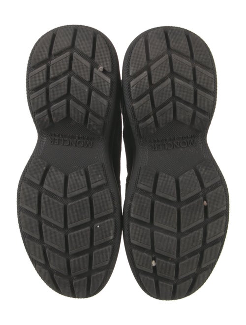 Moncler Suede Embroidered Accent Lace-Up Boots