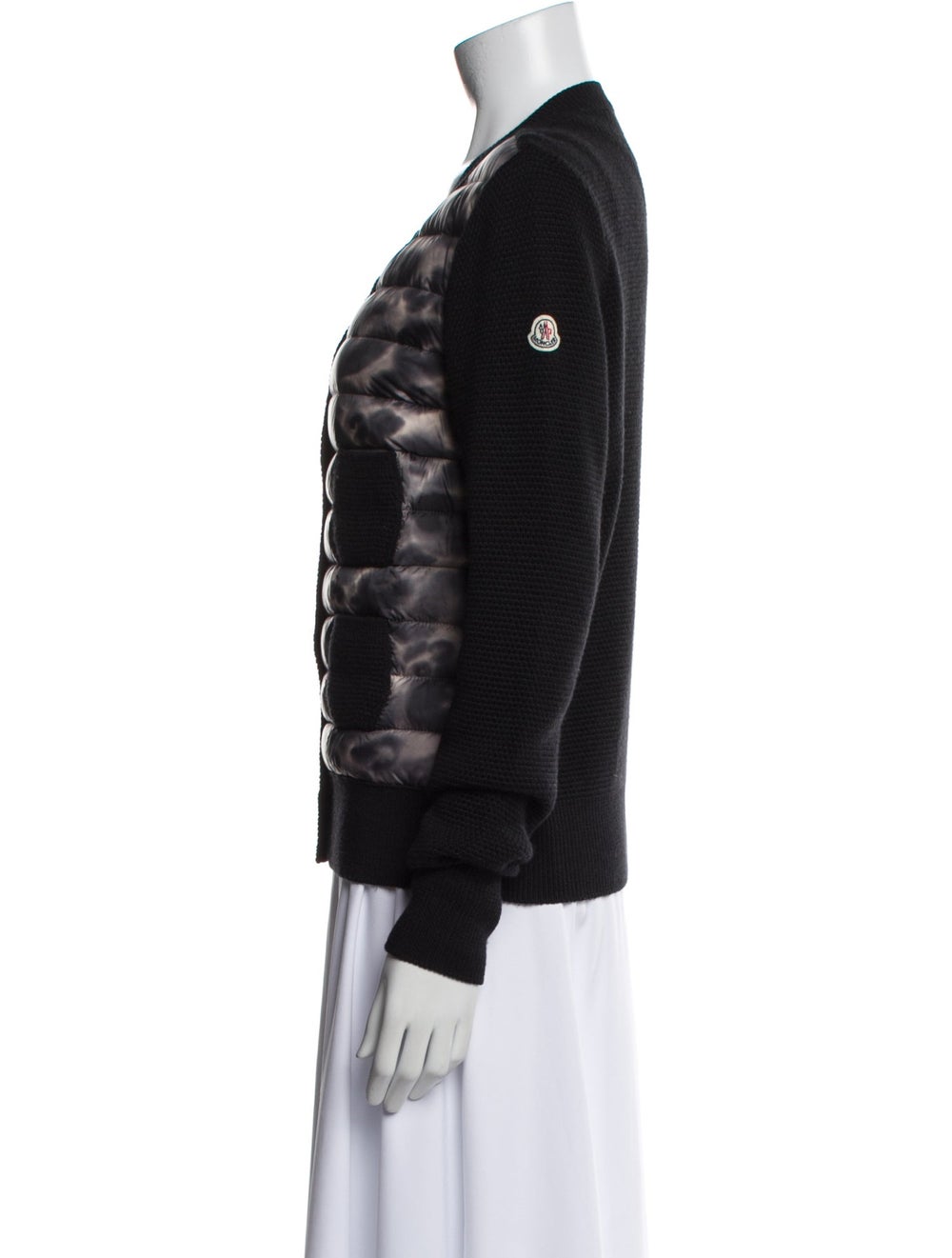 Moncler Down Jacket Black Printed Collarless Patc… - image 2