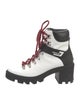 Moncler Leather Colorblock Pattern Combat Boots