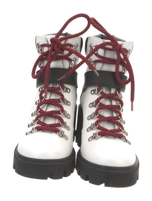Moncler Leather Colorblock Pattern Combat Boots