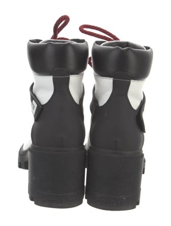 Moncler Leather Colorblock Pattern Combat Boots