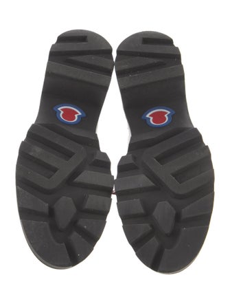 Moncler Leather Colorblock Pattern Combat Boots