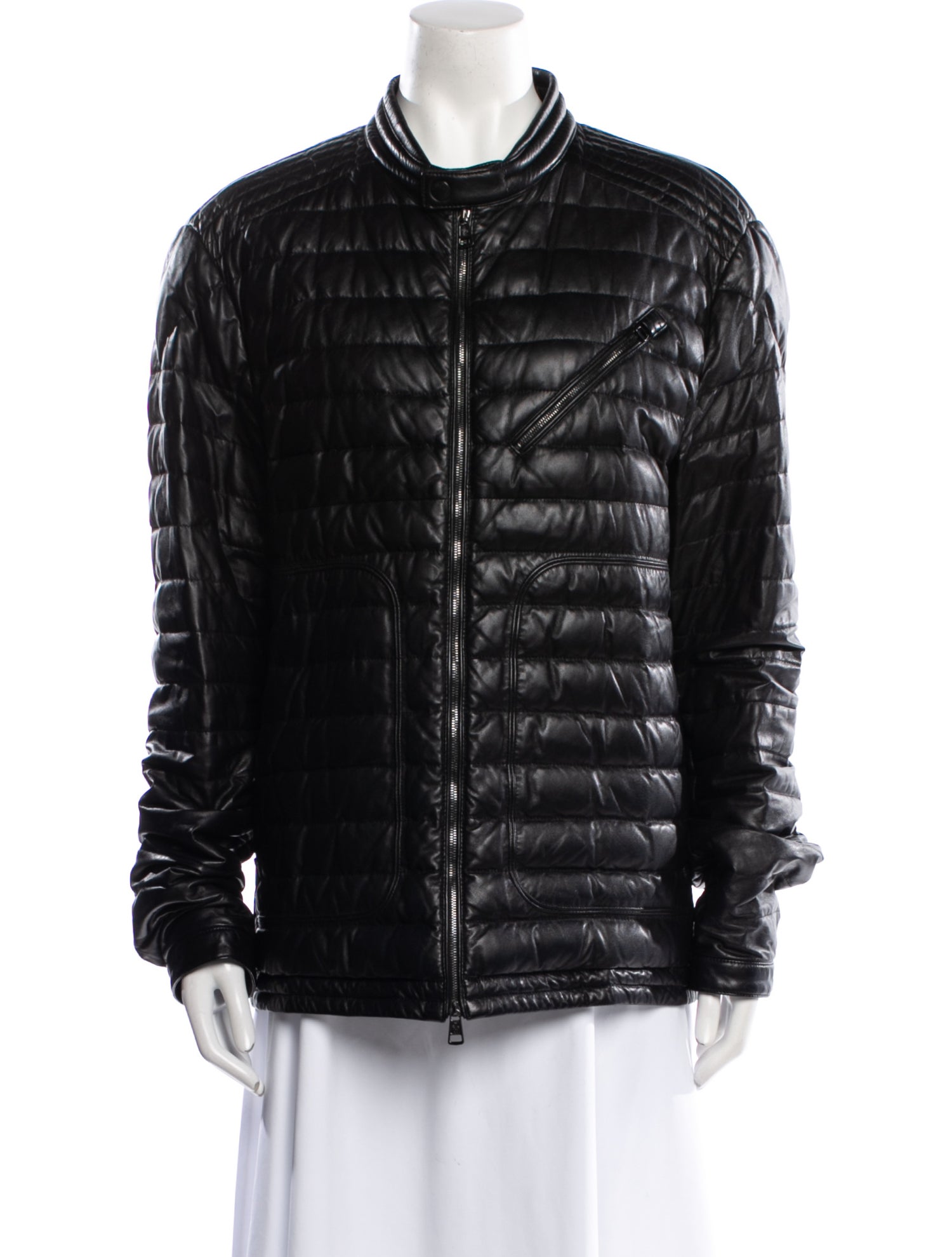 Moncler Leather Down Jacket