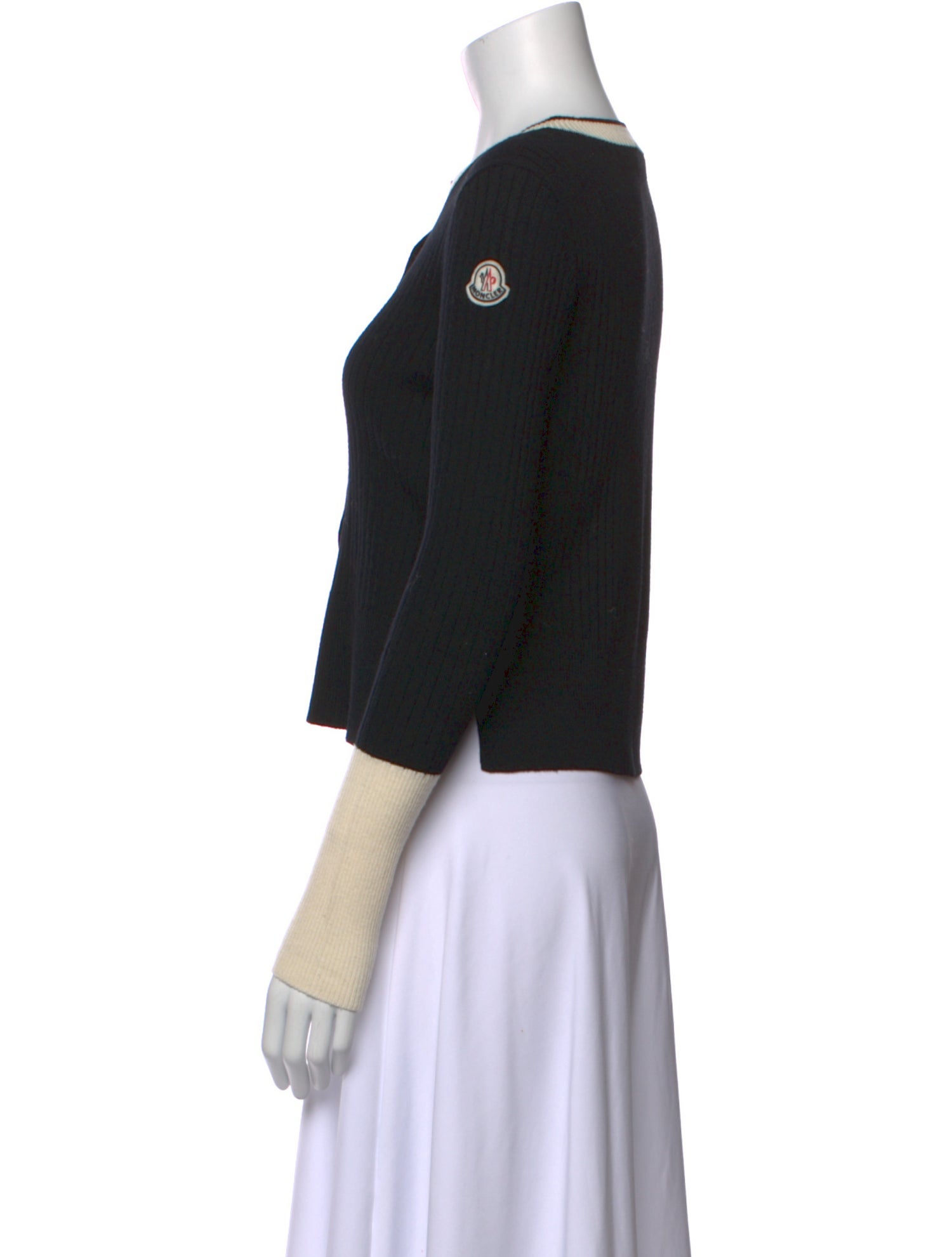 Moncler Virgin Wool Colorblock Pattern Sweater