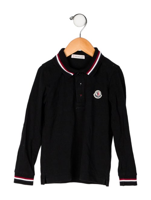 Moncler Embroidered Polo Long Sleeve Top
