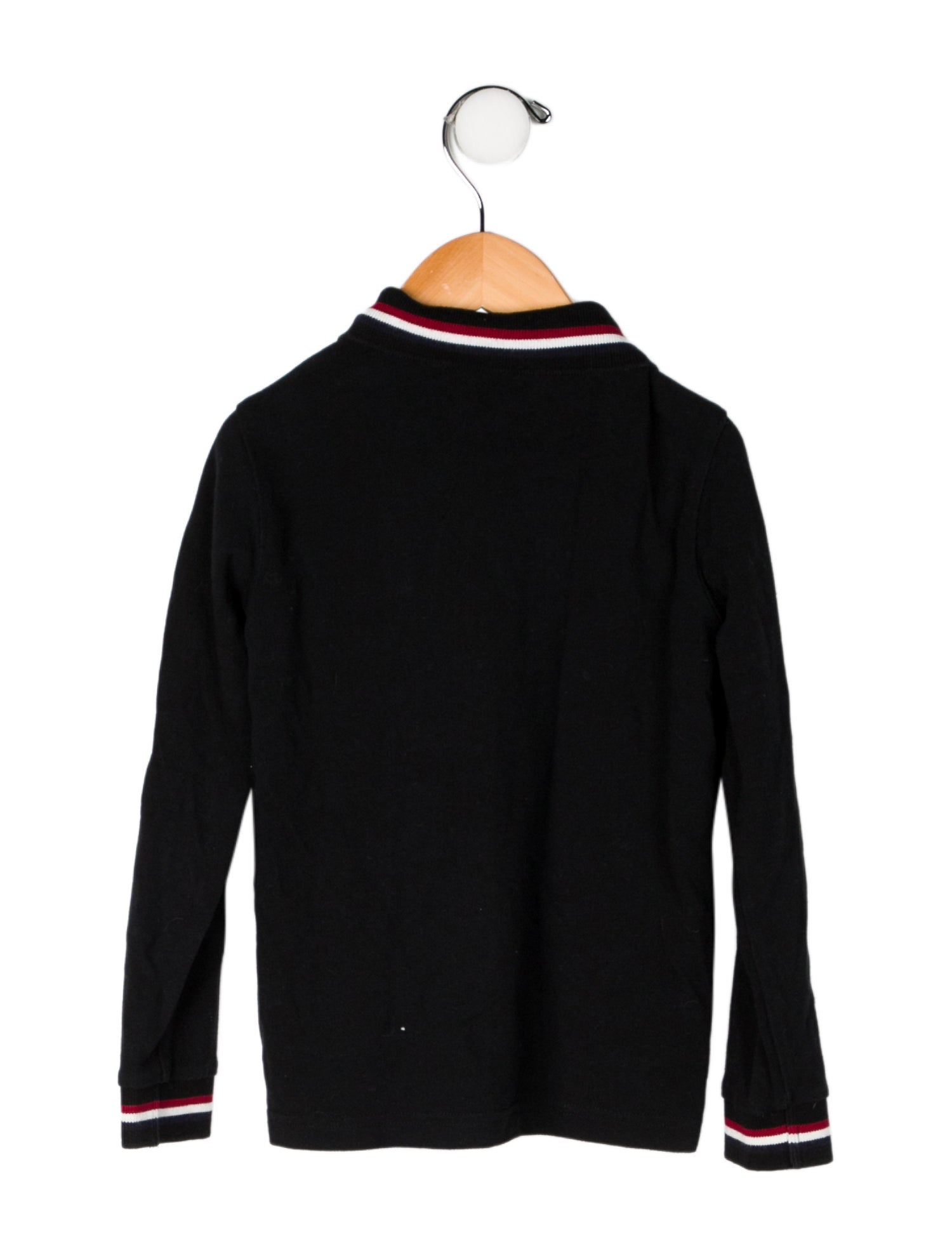 Moncler Embroidered Polo Long Sleeve Top