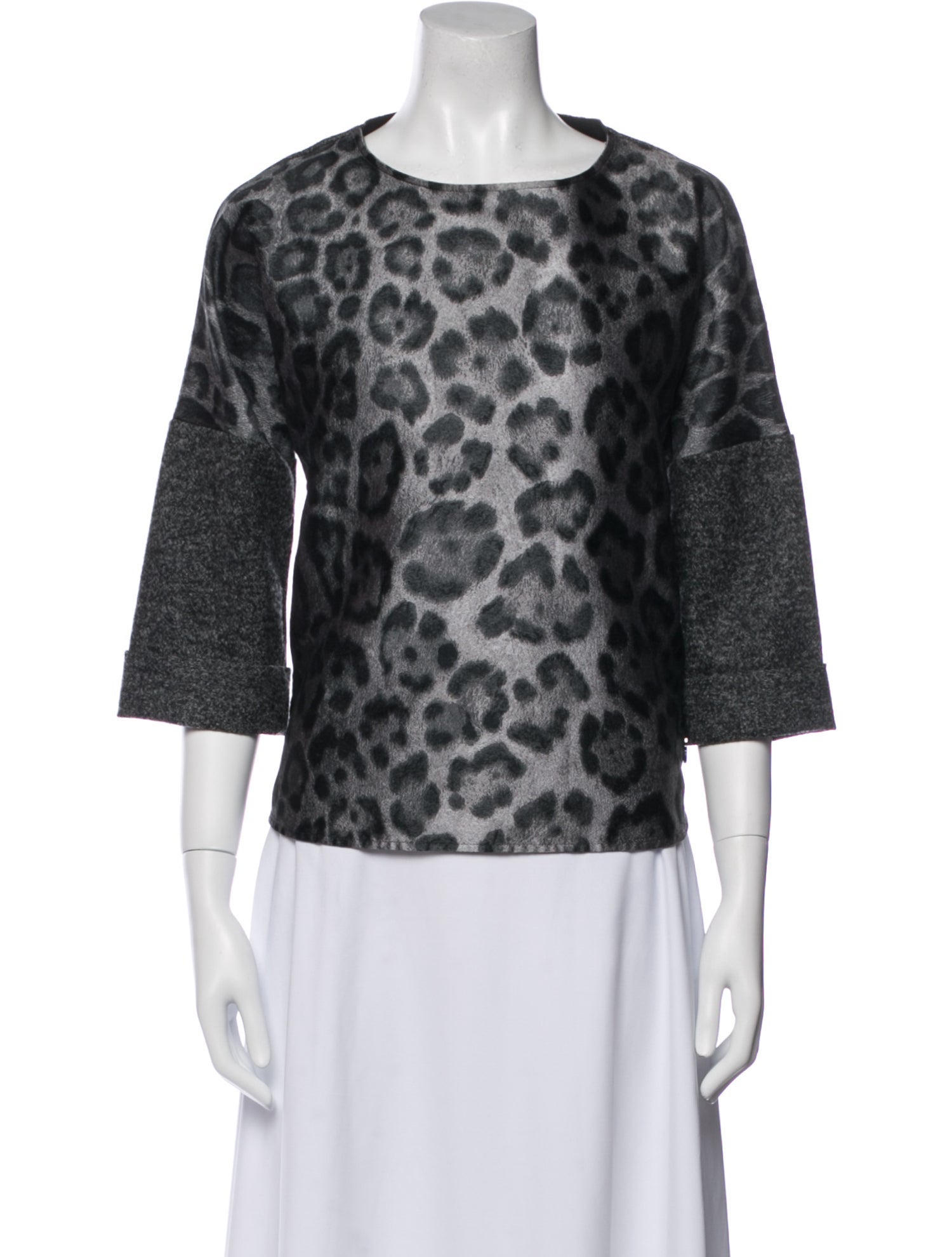 Moncler Virgin Wool Animal Print Top