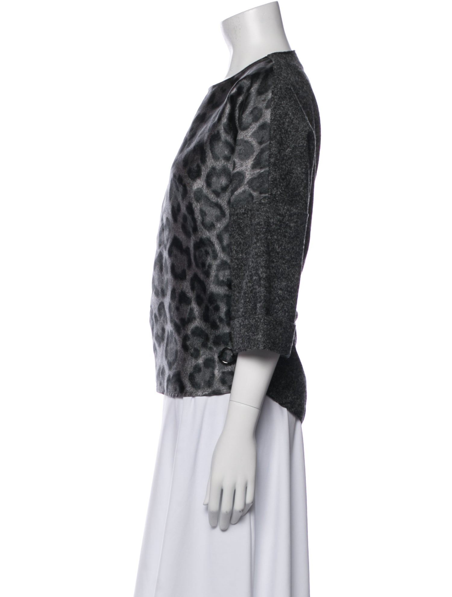 Moncler Virgin Wool Animal Print Top