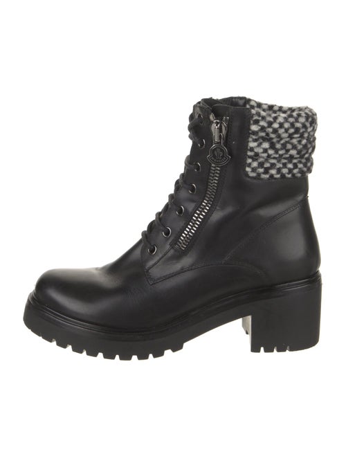 Moncler Leather Printed Combat Boots