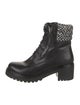 Moncler Leather Printed Combat Boots