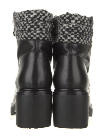 Moncler Leather Printed Combat Boots