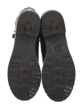 Moncler Leather Printed Combat Boots