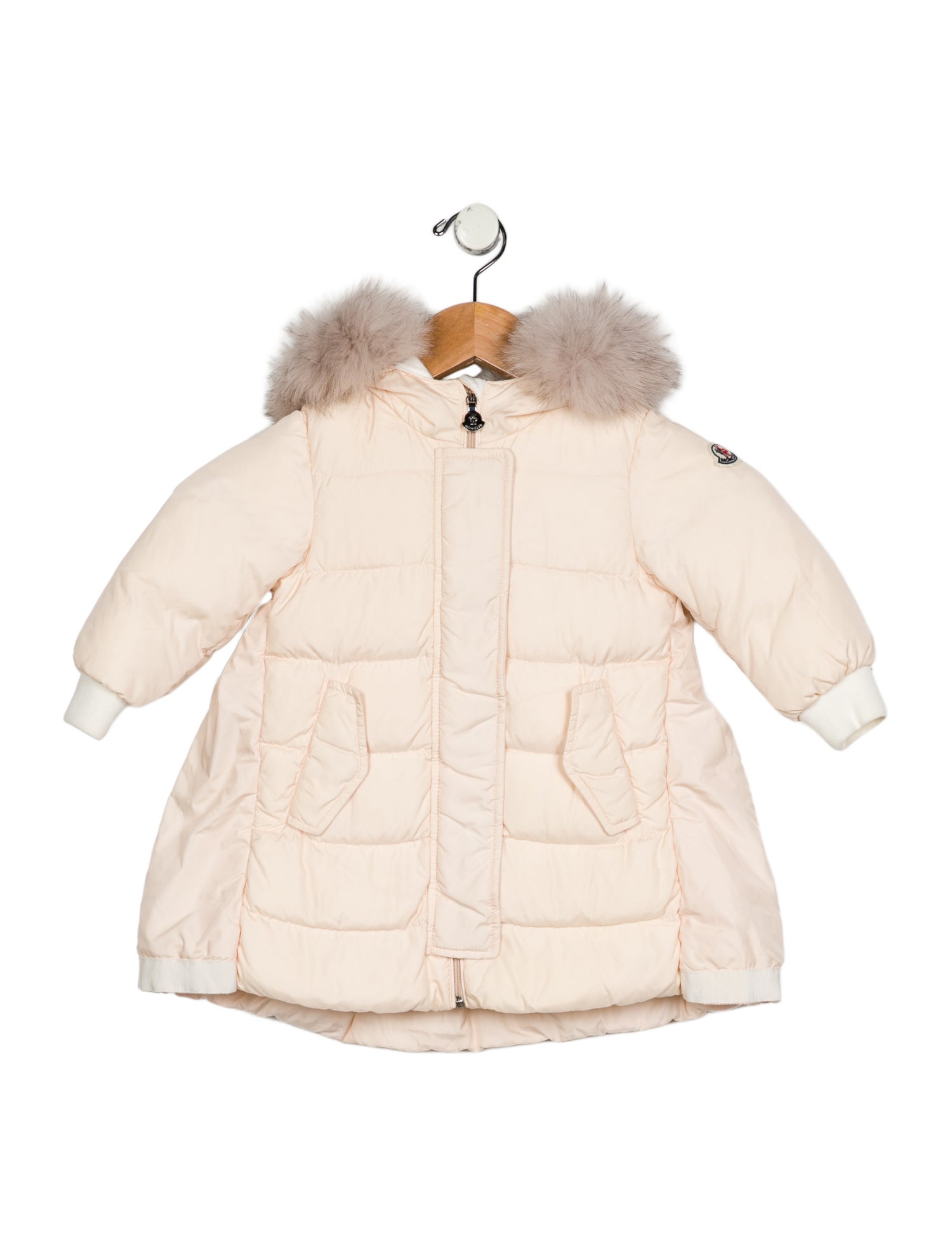 Moncler Infant Girls' Fur Trim Puffer Coat