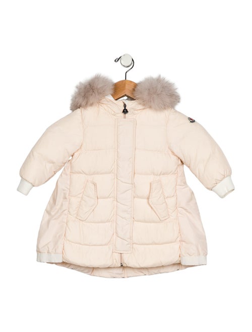 Moncler Infant Girls' Fur Trim Puffer Coat