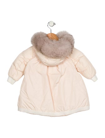 Moncler Infant Girls' Fur Trim Puffer Coat
