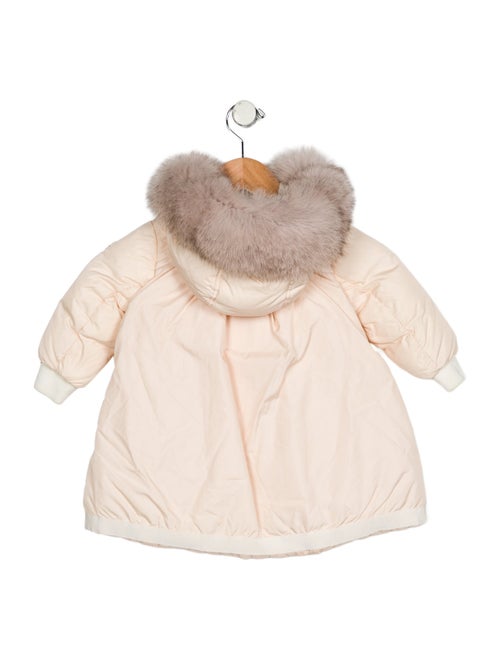 Moncler Infant Girls' Fur Trim Puffer Coat