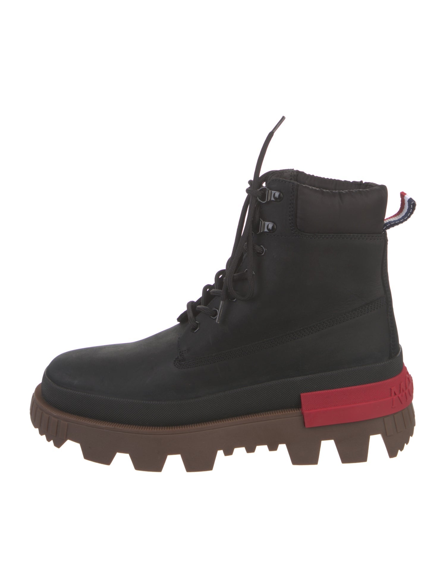 Moncler Leather Colorblock Pattern Hiking Boots