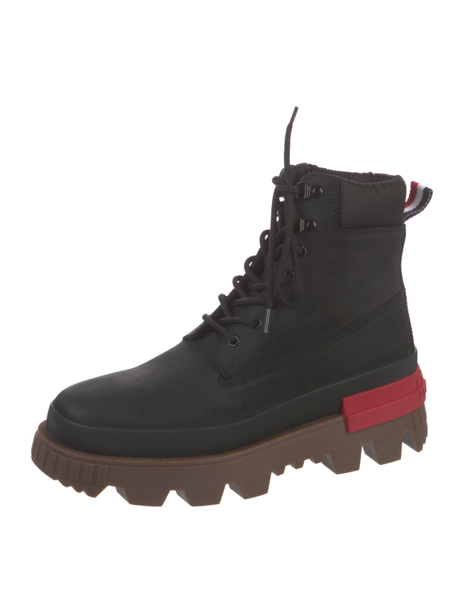 Moncler Leather Colorblock Pattern Hiking Boots
