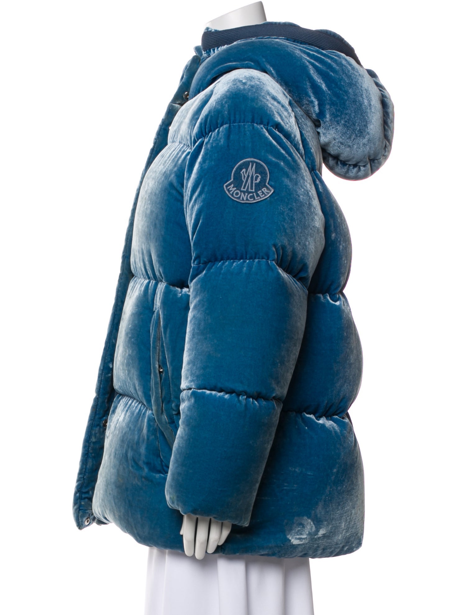 Moncler Velvet Faux Fur Coat