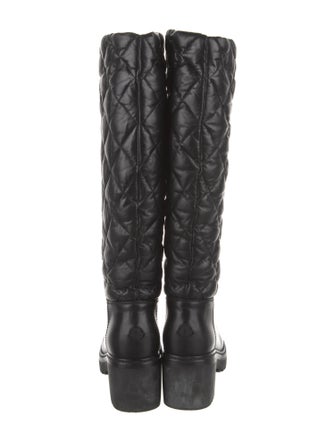 Moncler Quilted Pattern Leather Boots