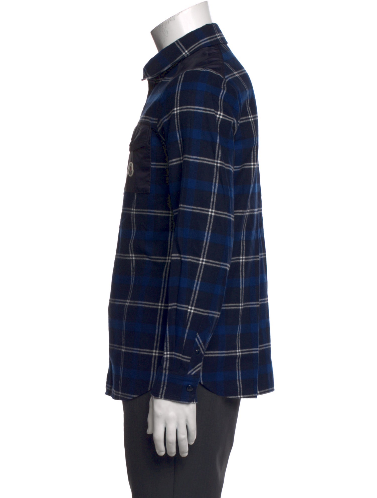 Moncler Plaid Print Long Sleeve Shirt