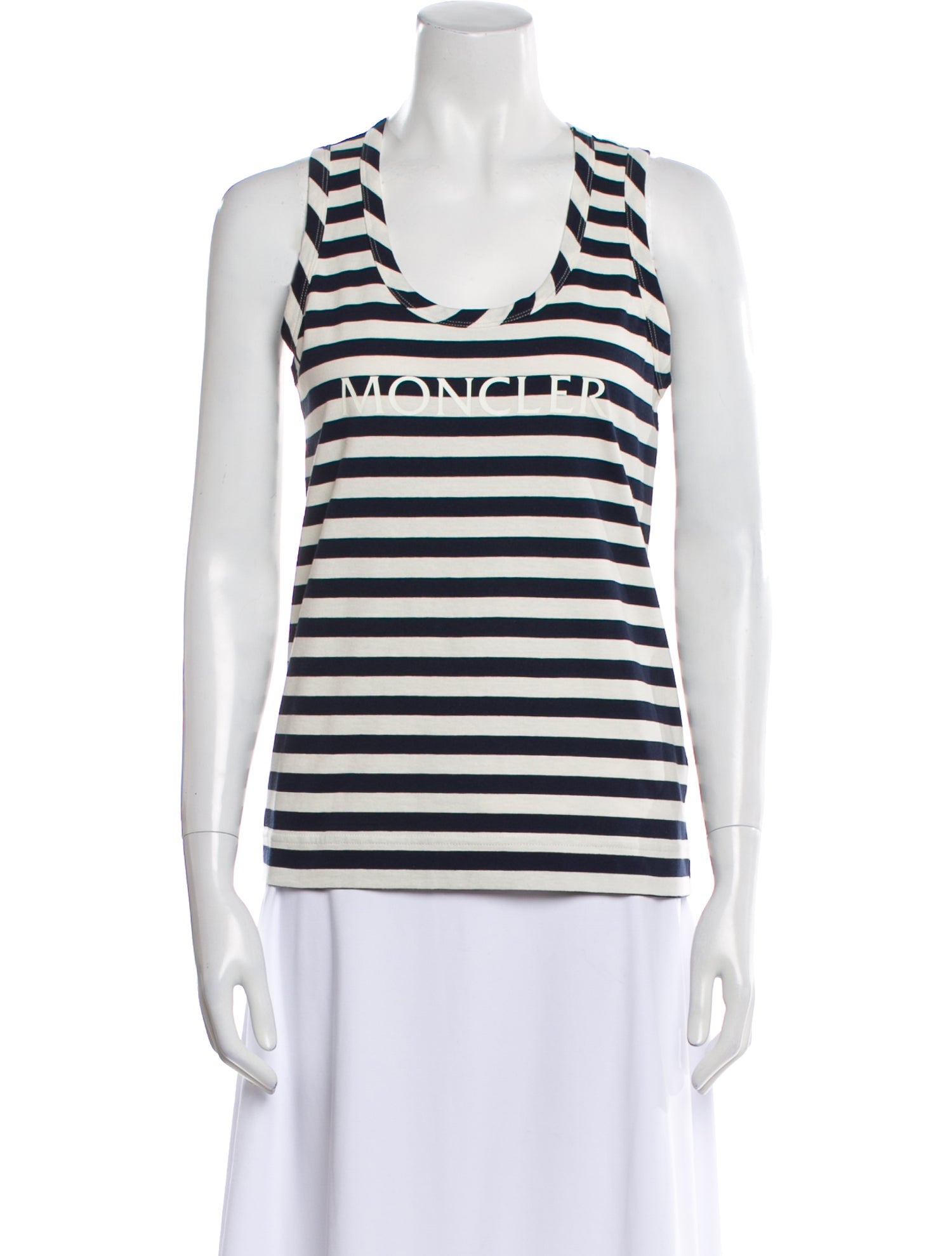 Moncler Striped Scoop Neck Top