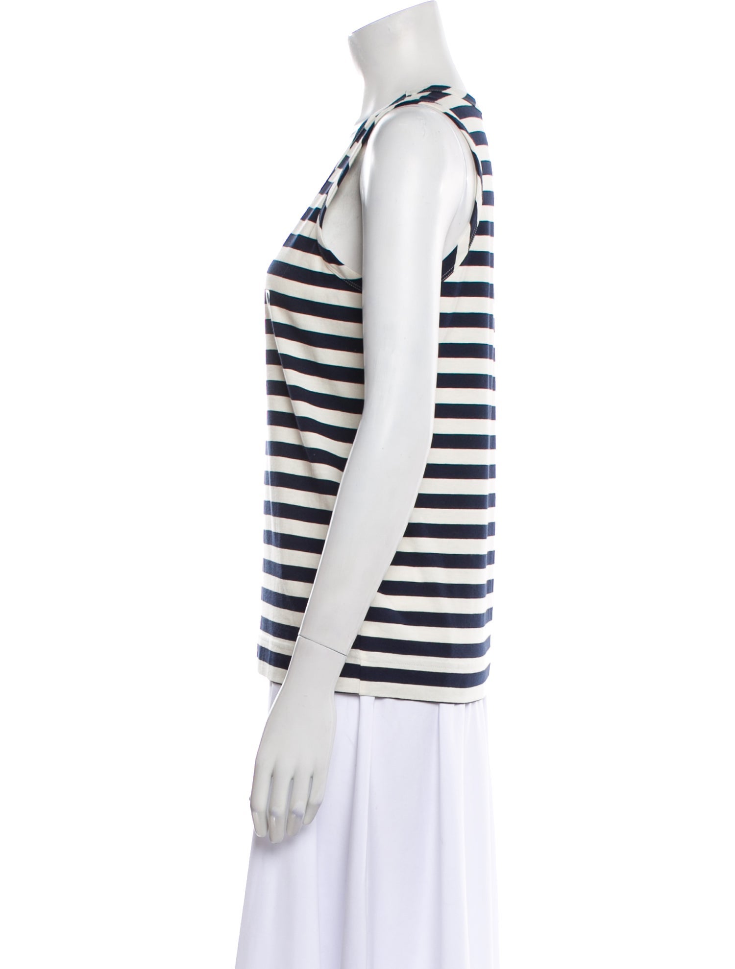 Moncler Striped Scoop Neck Top