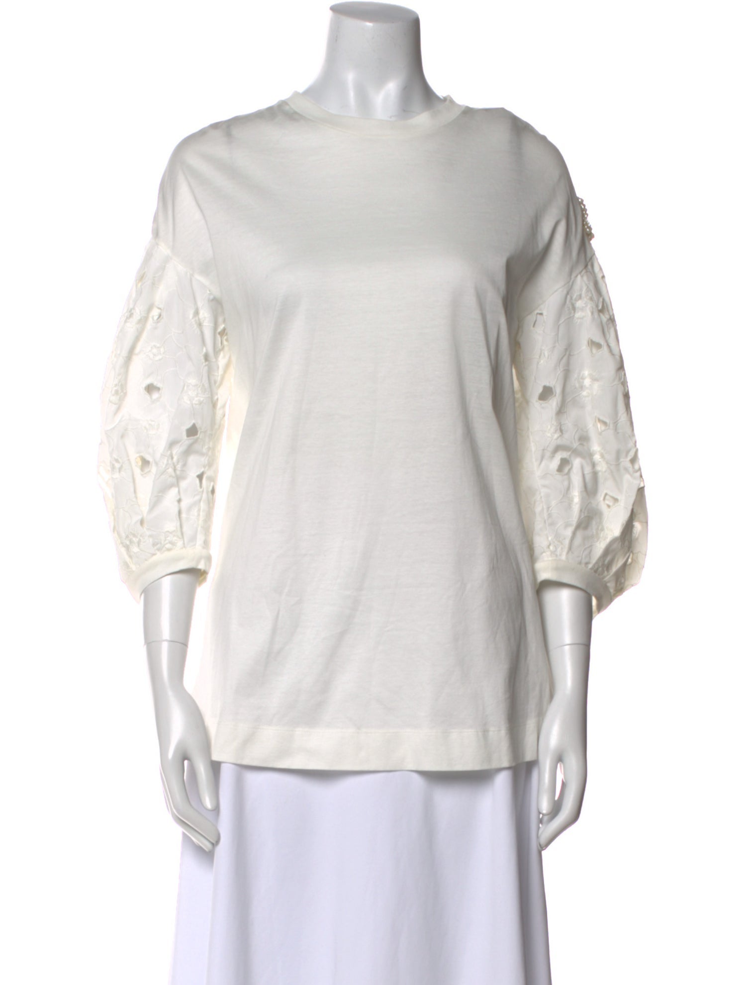 Moncler Scoop Neck Three-Quarter Sleeve T-Shirt w/ Tags