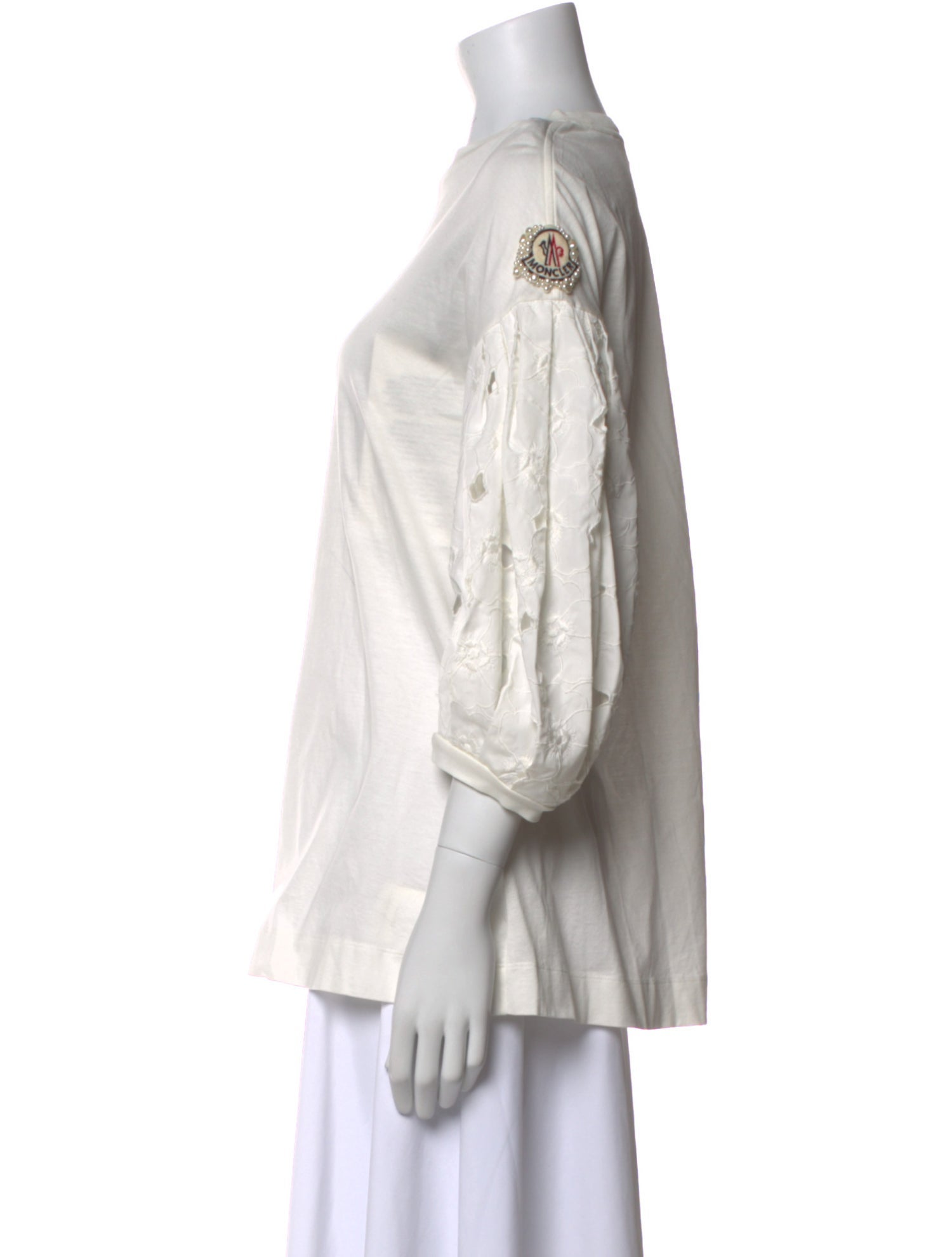 Moncler Scoop Neck Three-Quarter Sleeve T-Shirt w/ Tags