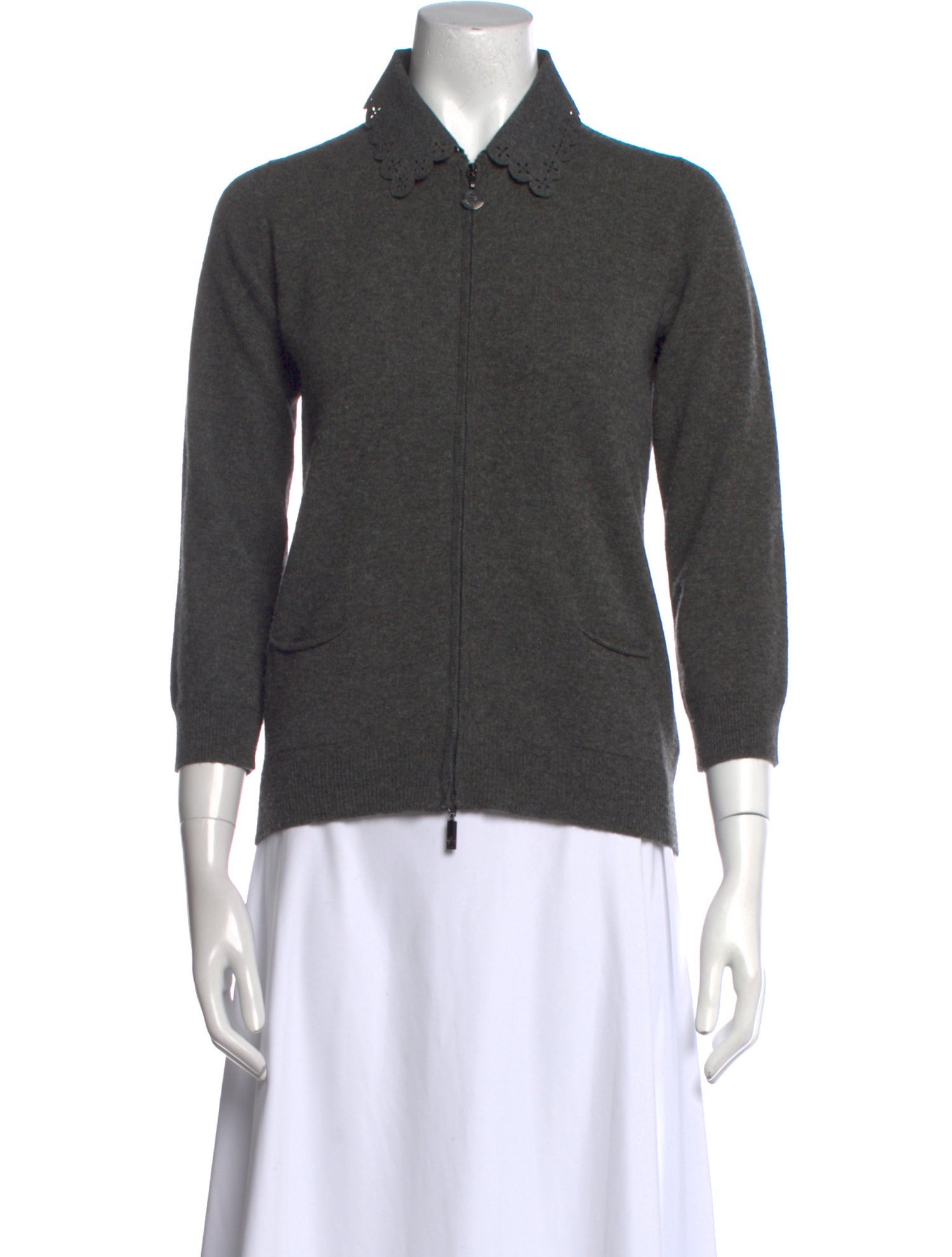 Moncler Wool Three-Quarter Sleeve Polo