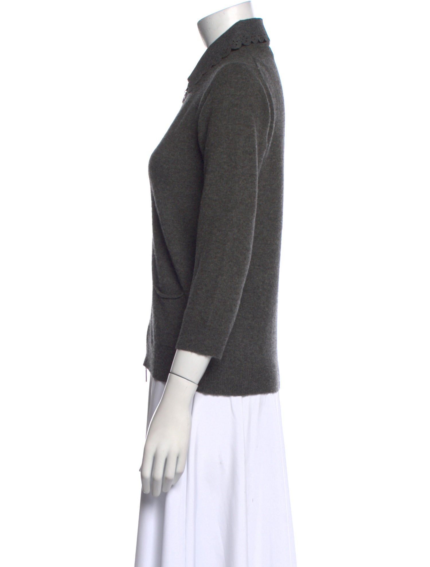 Moncler Wool Three-Quarter Sleeve Polo