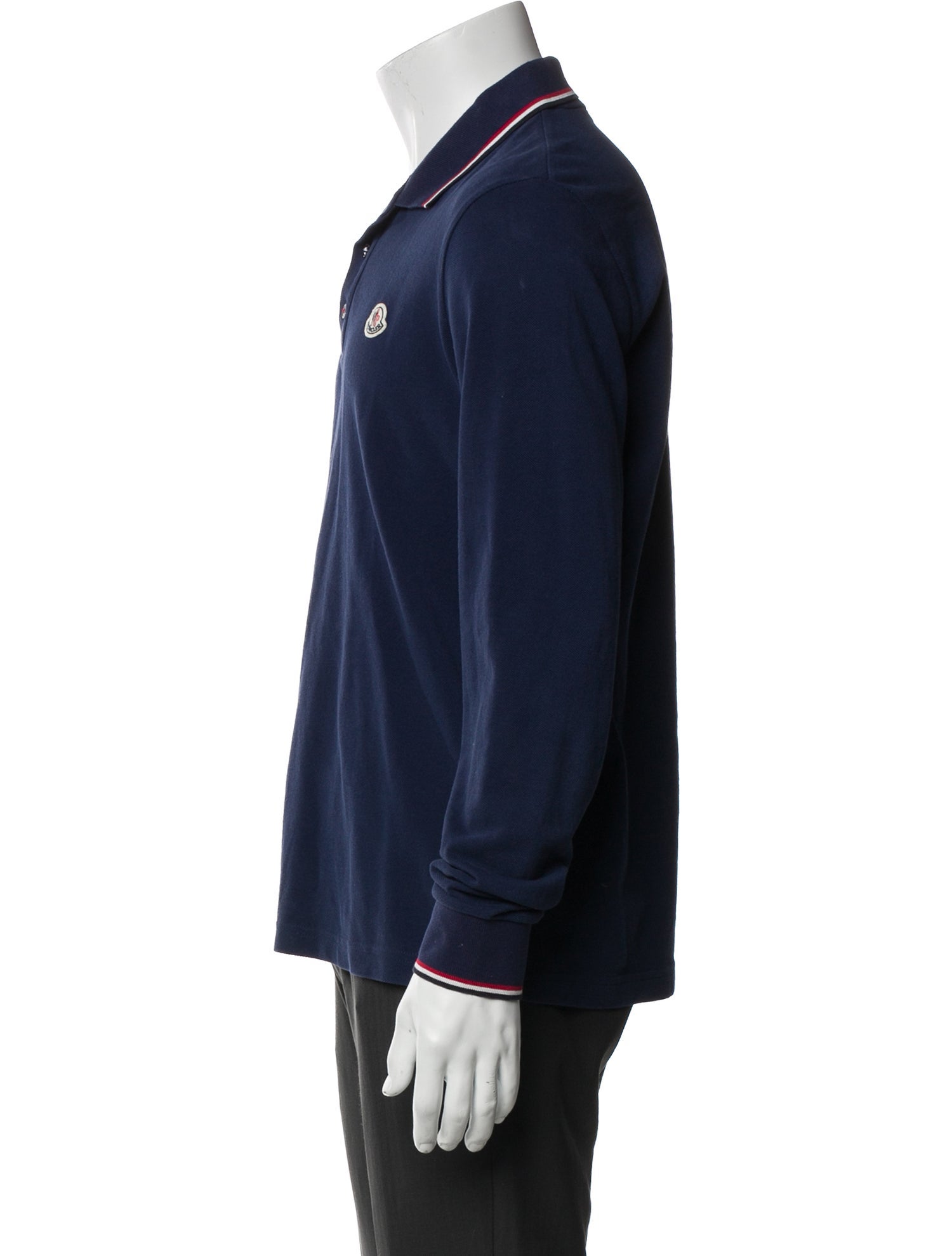 Moncler V-Neck Long Sleeve Polo Shirt