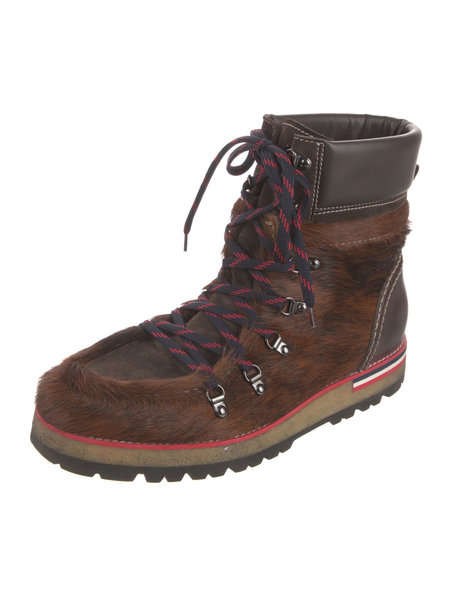 Moncler Ponyhair Lace-Up Boots