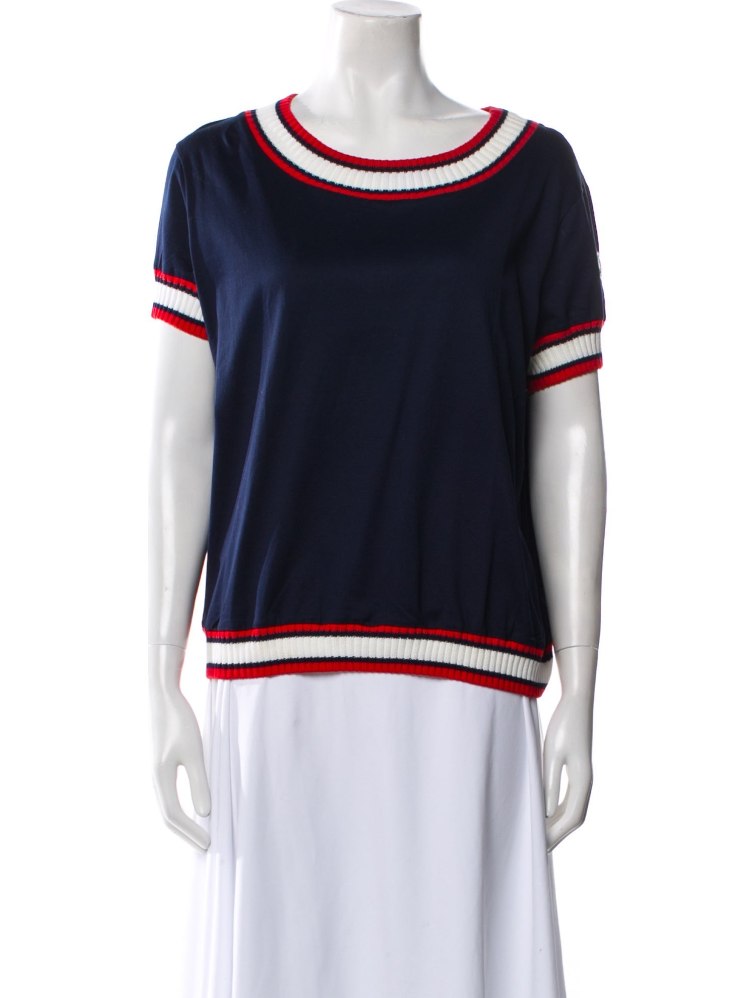 Moncler Striped Scoop Neck T-Shirt