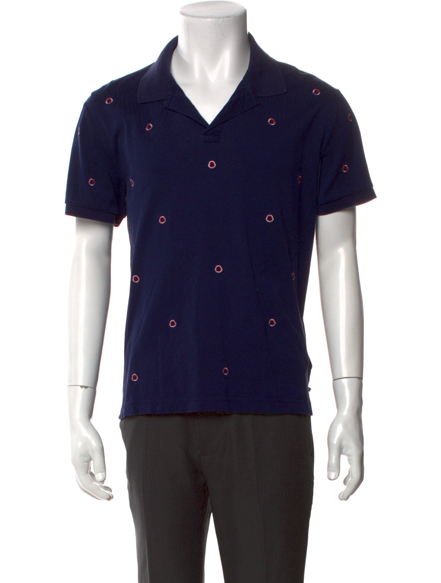 Moncler Printed Collar Polo Shirt