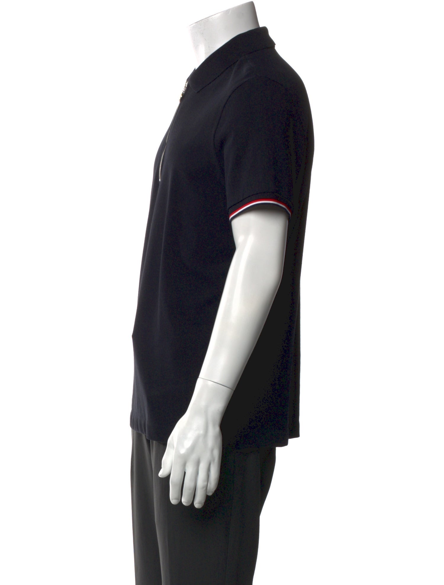 Moncler V-Neck Short Sleeve Polo Shirt