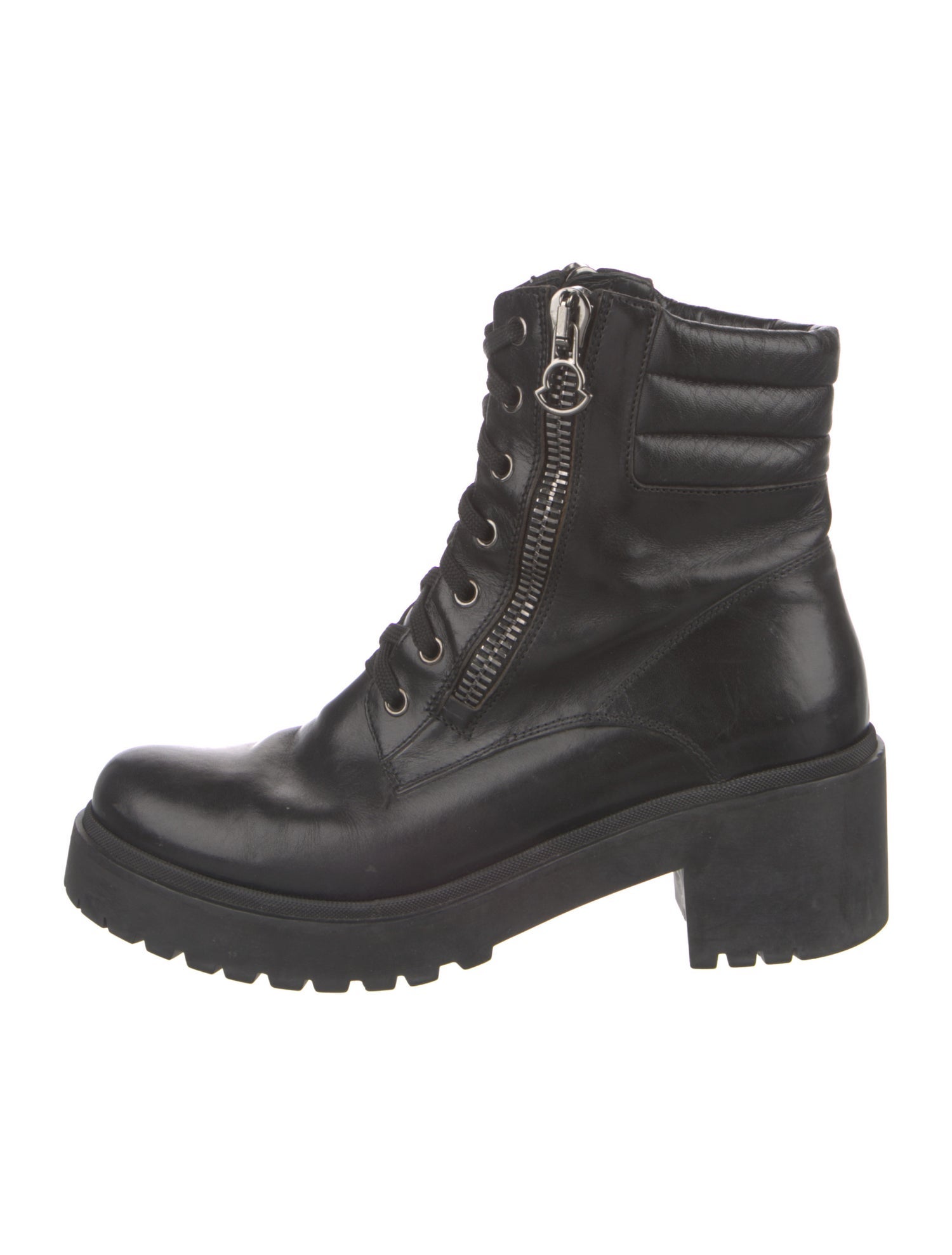 Moncler Leather Combat Boots