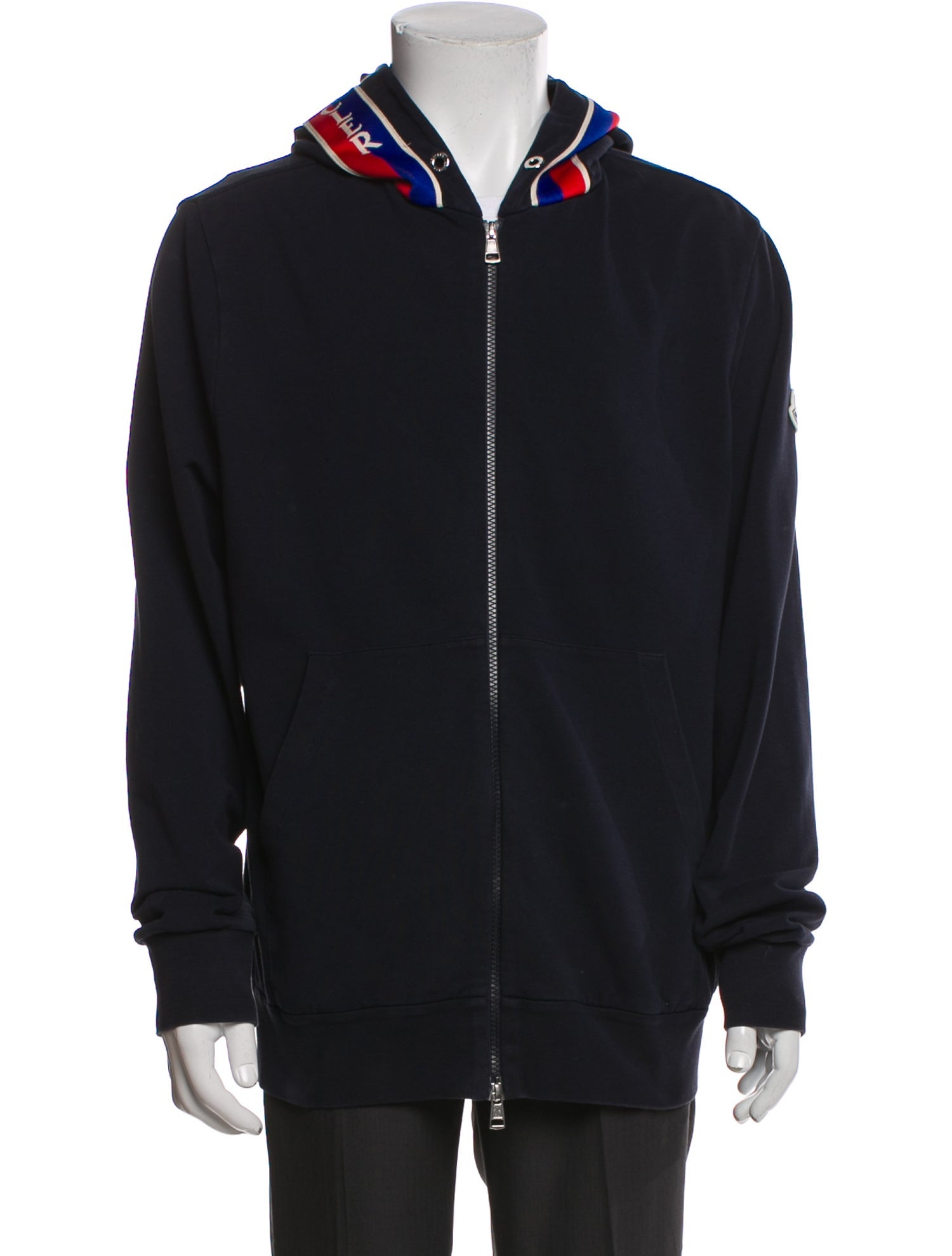Moncler Striped V-Neck Hoodie