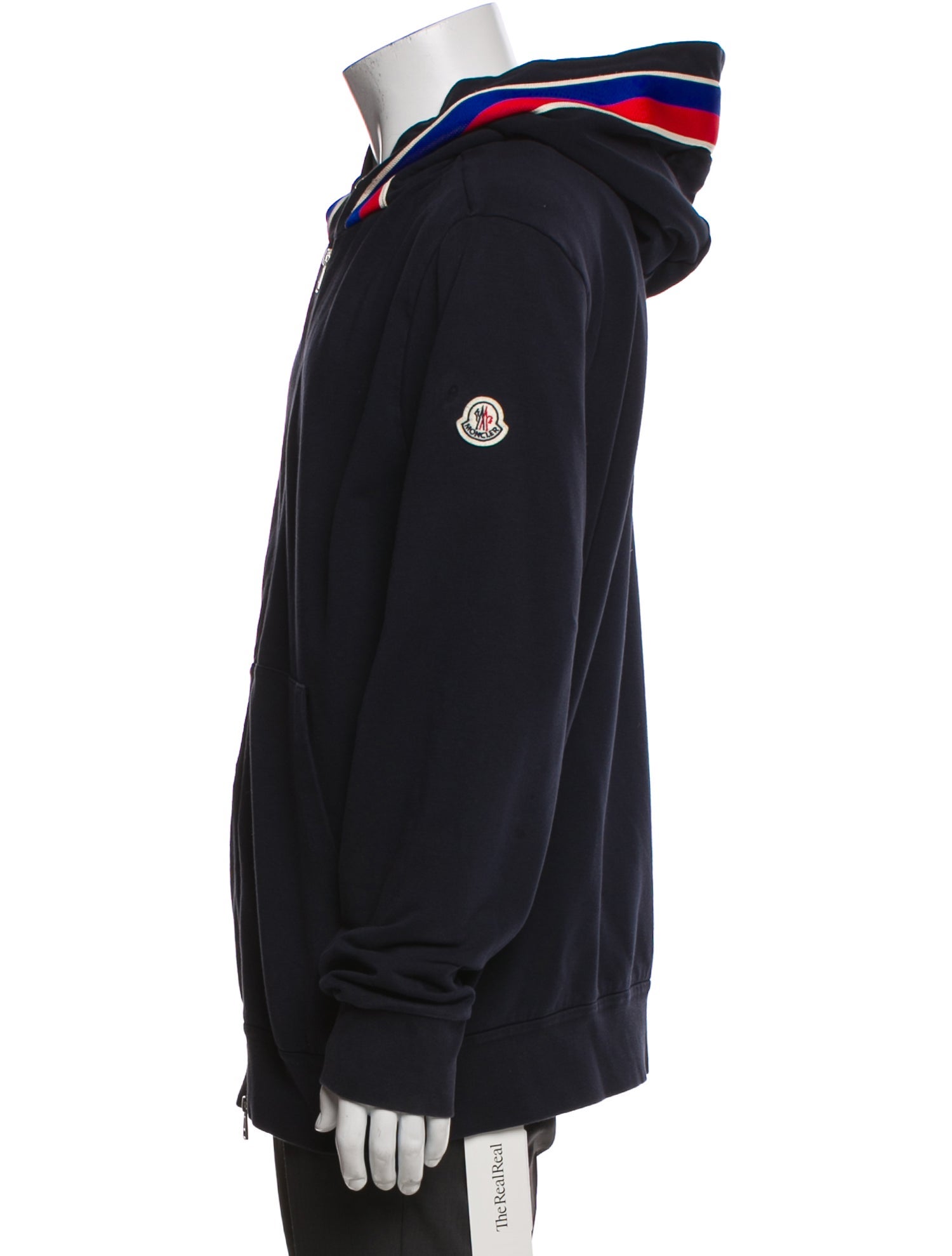 Moncler Striped V-Neck Hoodie