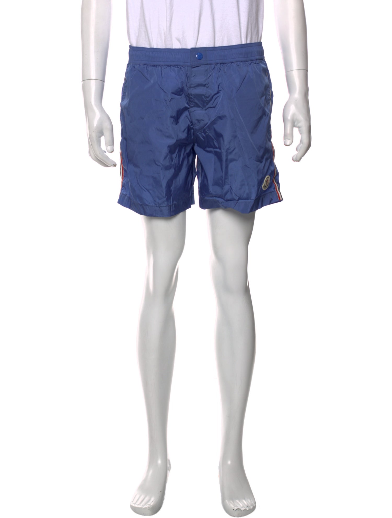 Moncler Boxer Embroidered Accent Swim Trunks