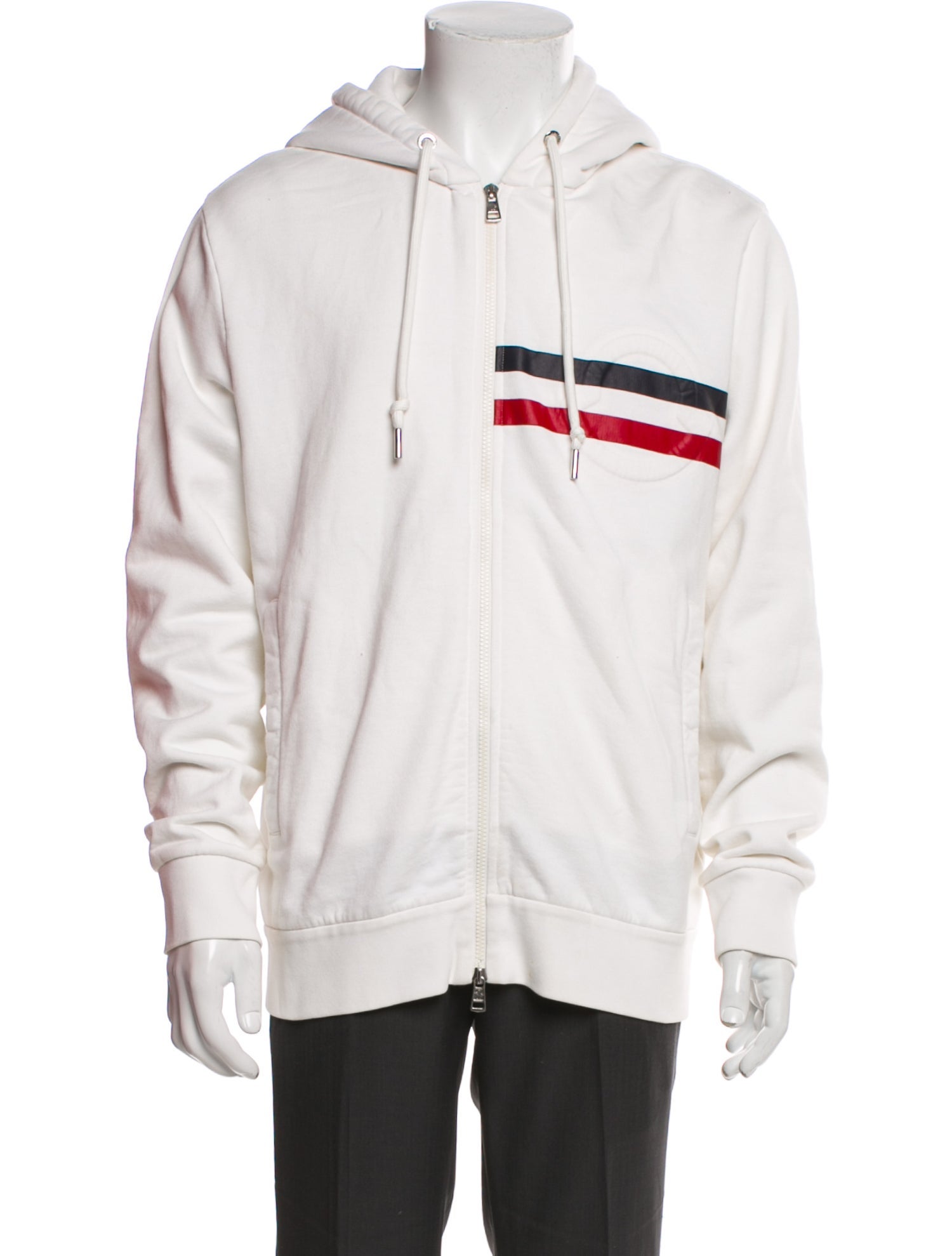 Moncler Striped V-Neck Hoodie