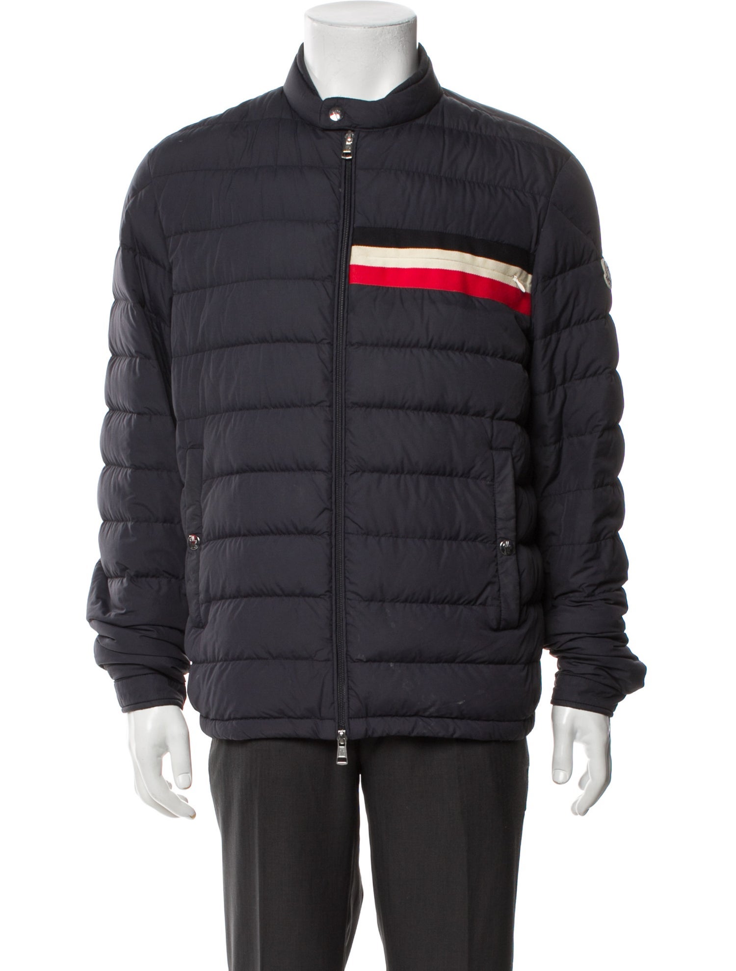 Moncler Striped Puffer Coat