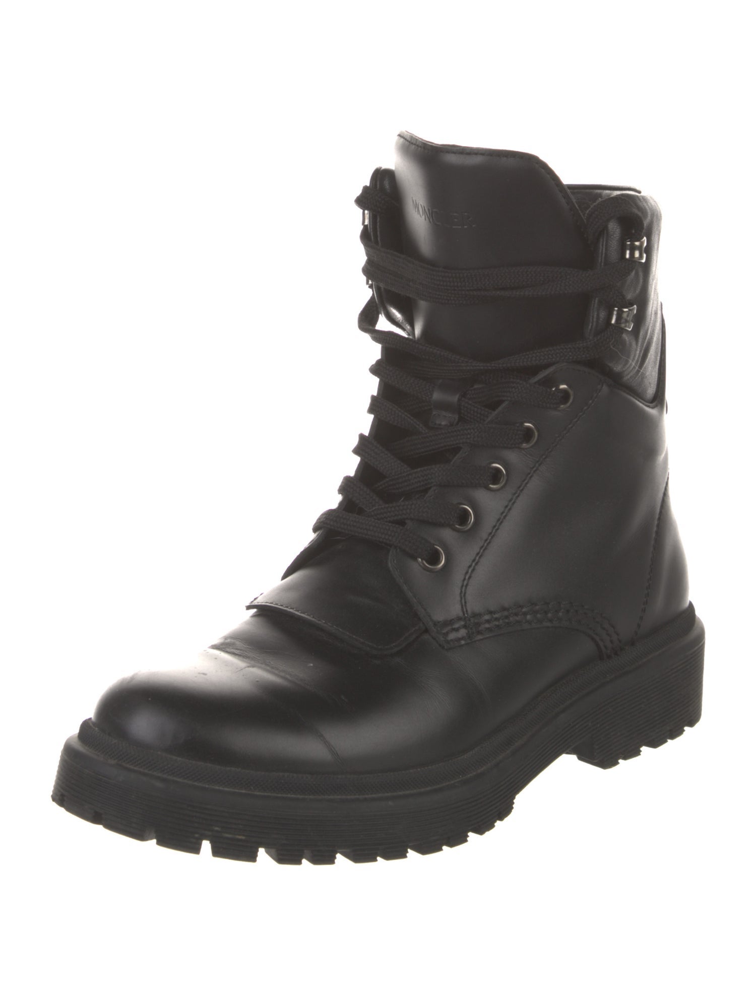 Moncler Leather Combat Boots