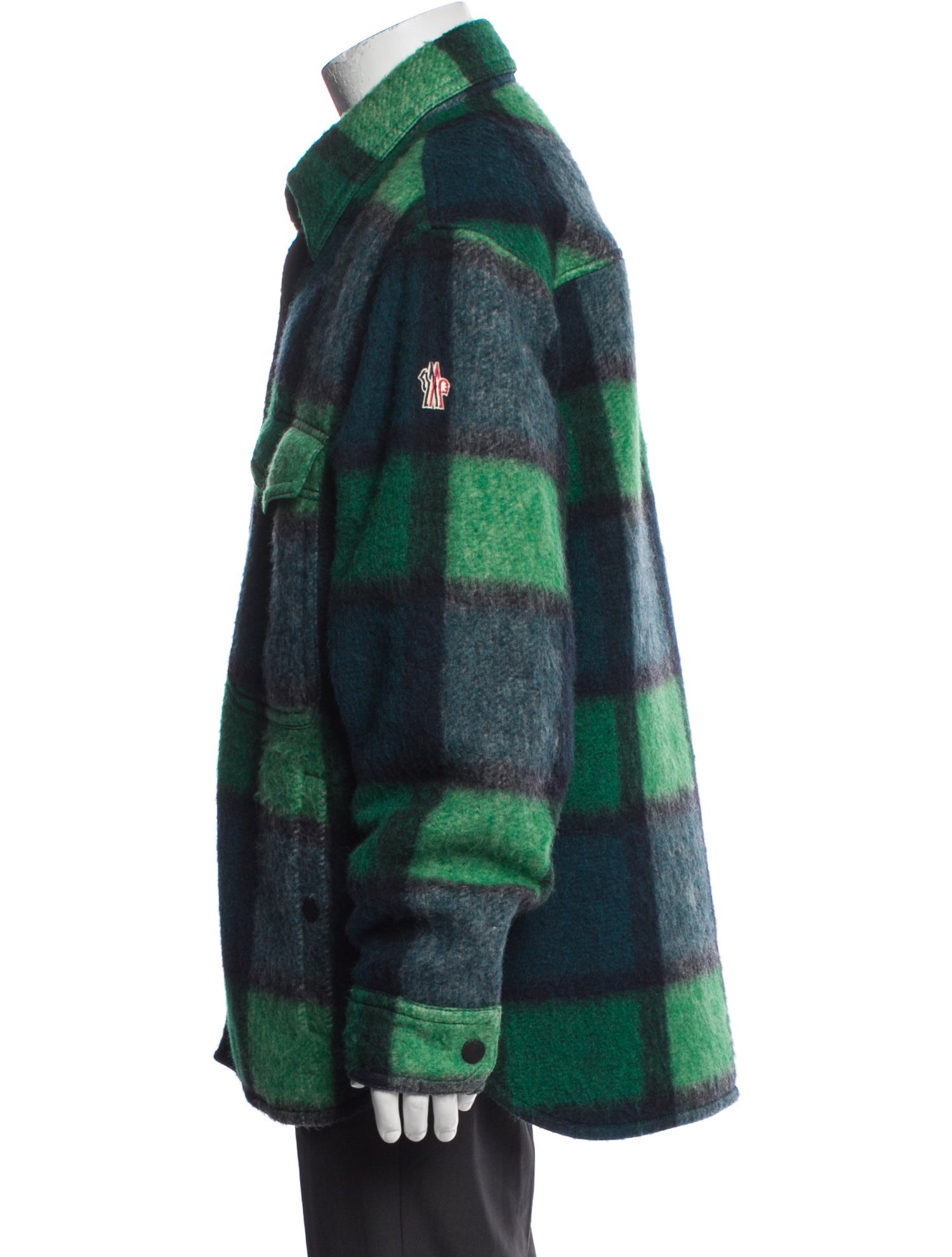 Moncler Plaid Print Peacoat
