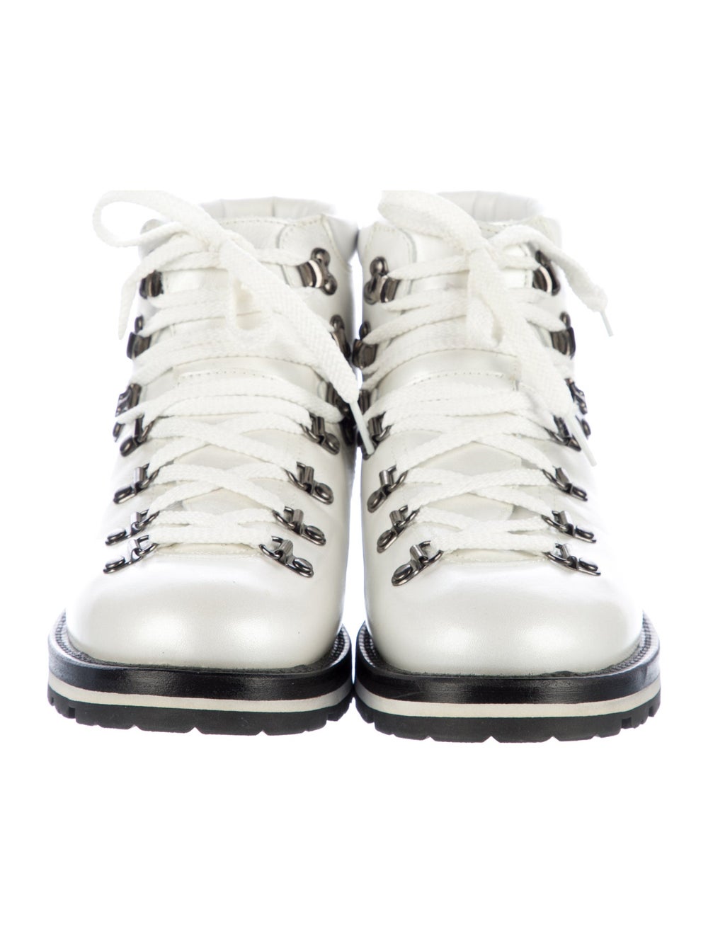 Moncler Leather Colorblock Pattern Combat Boots - image 3