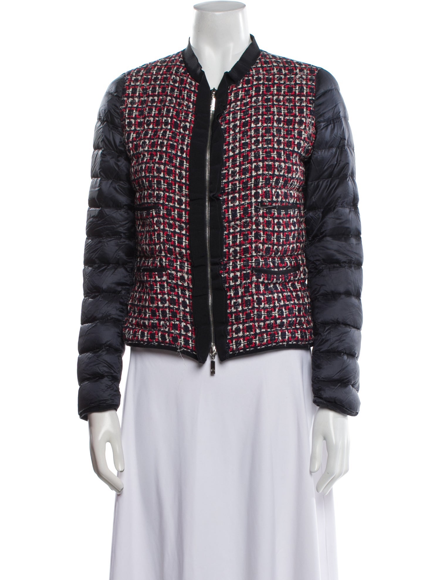 Moncler Down Tweed Pattern Down Jacket